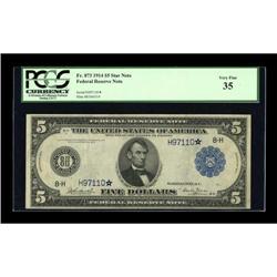 Fr. 873 $5 1914 Federal Reserve Star Note PCGS