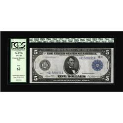 Fr. 875b $5 1914 Federal Reserve Note PCGS New