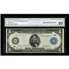Image 1 : Fr. 887a $5 1914 Federal Reserve Note CGA Gem