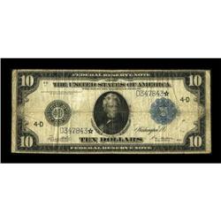 Fr. 919c $10 1914 Federal Reserve Star Note Very