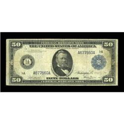 Fr. 1025 $50 1914 Federal Reserve Note Fine.