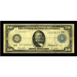 Fr. 1039a $50 1914 Federal Reserve Note Fine.