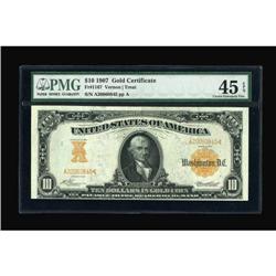 Fr. 1167 $10 1907 Gold Certificate PMG Extremely
