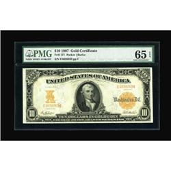 Fr. 1171 $10 1907 Gold Certificate PMG Gem