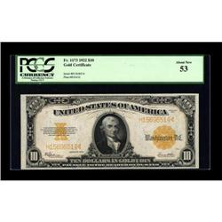 Fr. 1173 $10 1922 Gold Certificate PCGS About