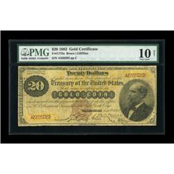 Fr. 1175a $20 1882 Gold Certificate PMG Net Very