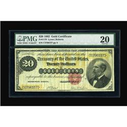 Fr. 1178 $20 1882 Gold Certificate PMG Very Fine
