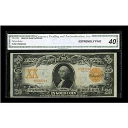 Fr. 1185 $20 1906 Gold Certificate CGA Extremely