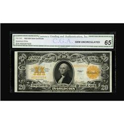 Fr. 1187 $20 1922 Gold Certificate CGA Gem
