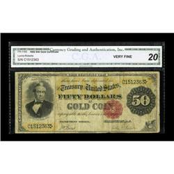Fr. 1193 $50 1882 Gold Certificate CGA Very Fine