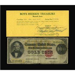 Fr. 1207 $100 1882 Gold Certificate Very Good.