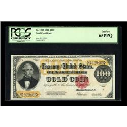 Fr. 1215 $100 1922 Gold Certificate PCGS Gem New