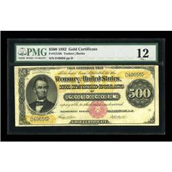 Fr. 1216b $500 1882 Gold Certificate PMG Fine
