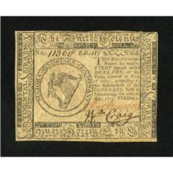 Continental Currency May 10, 1775 $8 About New.