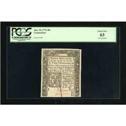 Connecticut June 19, 1776 40s Slash Cancel PCGS