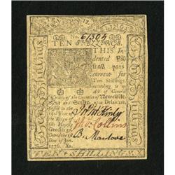 Delaware January 1, 1776 10s Gem New.