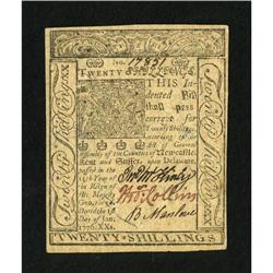 Delaware January 1, 1776 20s Choice New.