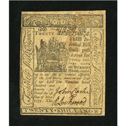 Delaware May 1, 1777 20s Very Fine.