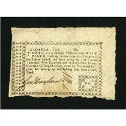 Georgia 1776 6d Very Fine.