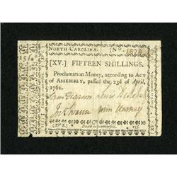 North Carolina April 23, 1761 15s Fine-Very