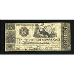 Austin, TX- Republic of Texas $3 Apr. 16, 1840