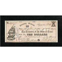 Austin, TX- State of Texas Treasury Warrant $10