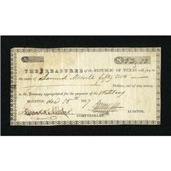 Houston, TX- Treasurer of the Republic of Texas