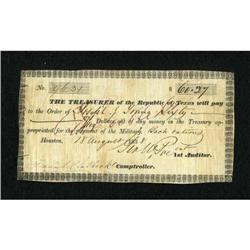 Houston, TX- Treasurer of the Republic of Texas