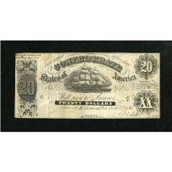 T9 $20 1861 "For Treasr" Double Printed Error.