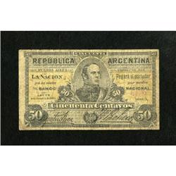 Argentina 50 Centavos 1884 Pick 4