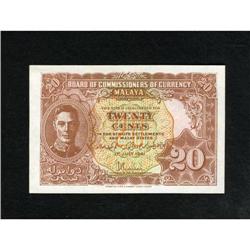 Malaya 20 Cents 1941 Pick 9b