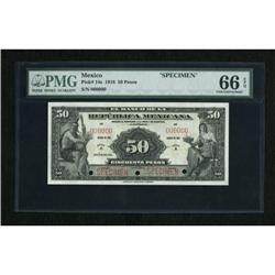 Mexico 50 Pesos Specimen El Banco de la