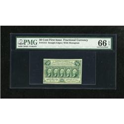 Fr. 1312 50c First Issue PMG Gem Uncirculated 66