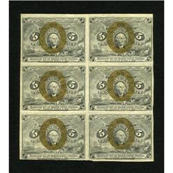 Fr. 1232 5c Second Issue Block of Four Extremely