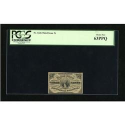 Fr. 1226 3c Third Issue PCGS Choice New 63PPQ.