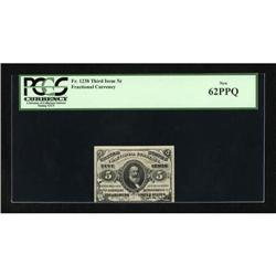Fr. 1238 5c Third Issue PCGS New 62PPQ.