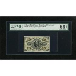 Fr. 1255 10c Third Issue PMG Gem Uncirculated 66
