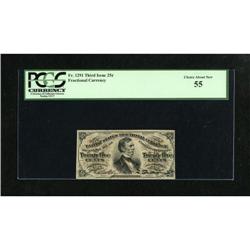 Fr. 1291 25c Third Issue PCGS Choice About New