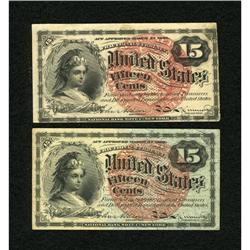 Fr. 1267 15c Fourth Issue VF, once mounted