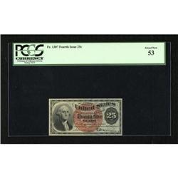 Fr. 1307 25c Fourth Issue PCGS About New 53.