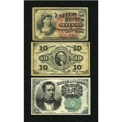 Fr. 1255 10c Third Issue XF, toned RFr. 1261 10c Fine