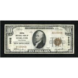 Oakland, CA - $10 1929 Ty. 1 Central NB Ch. #