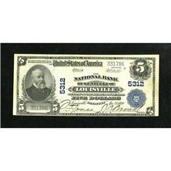 Louisville, KY - $5 1902 Plain Back Fr. 607 The