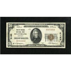 Mount Sterling, KY - $20 1929 Ty. 1 The Mt.