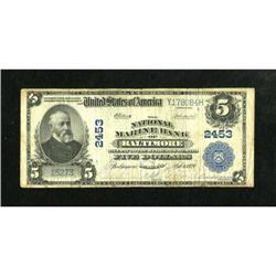 Baltimore, MD - $5 1902 Plain Back Fr. 607 The