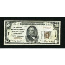 Springfield, MA - $50 1929 Ty. 1 The Third NB &