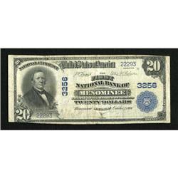 Menominee, MI - $20 1902 Plain Back Fr. 650 The