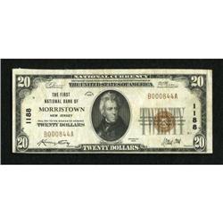Morristown, NJ - $20 1929 Ty. 1 The First NB Ch.