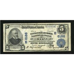 Buffalo, NY - $5 1902 Plain Back Fr. 608 The