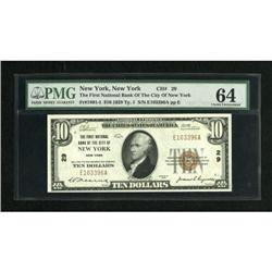 New York, NY - $10 1929 Ty. 1 The First NB Ch. #